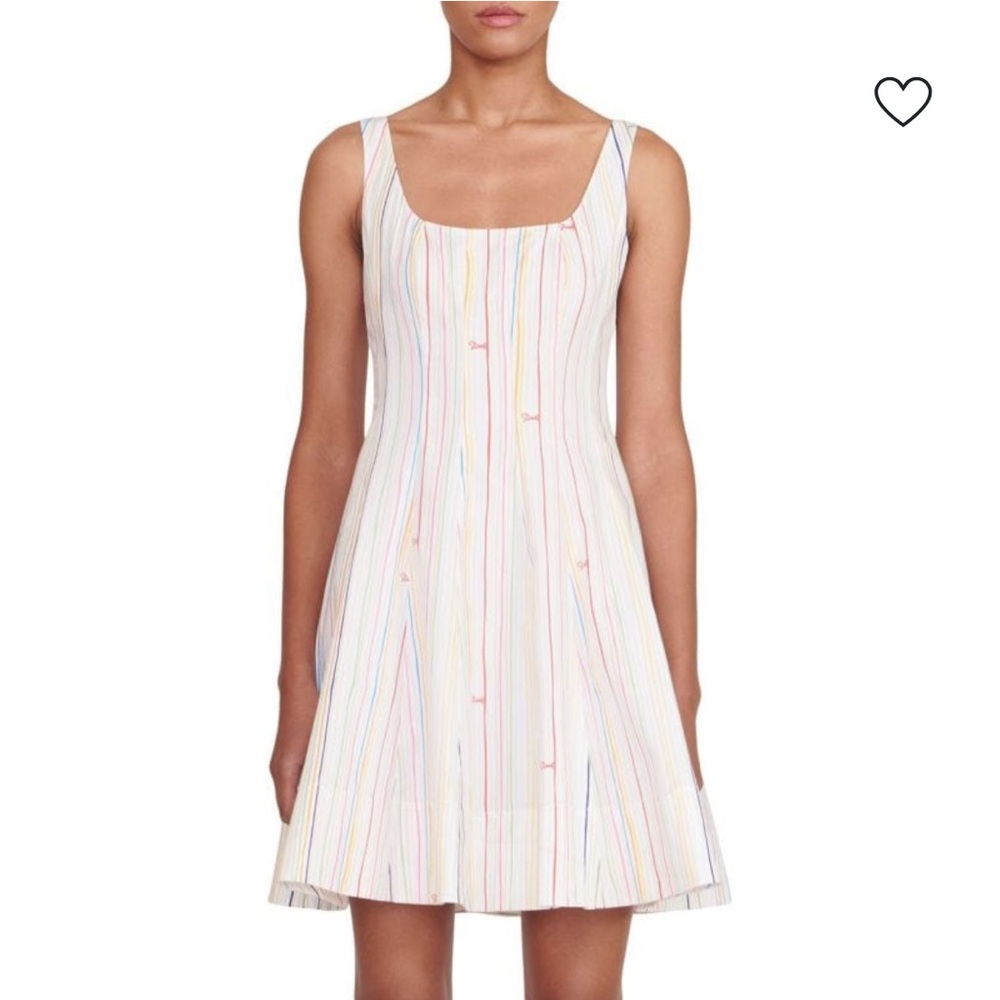 STAUD MINI WELLS DRESS | MULTI STRIPE